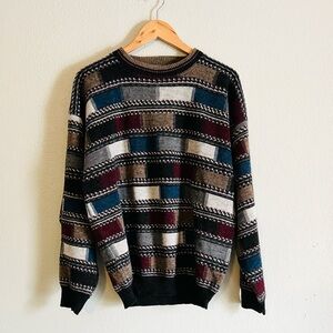 Vintage Haggar Multicolor Wool Colorblock Sweater-Italy